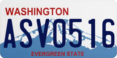 WA license plate ASV0516