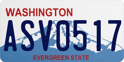 WA license plate ASV0517