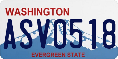 WA license plate ASV0518