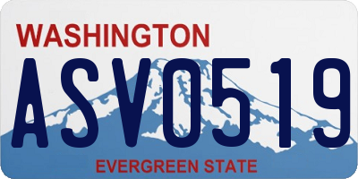 WA license plate ASV0519