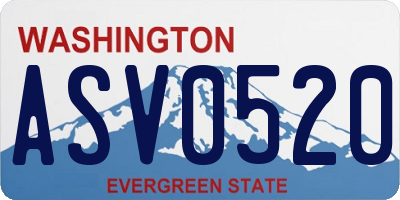 WA license plate ASV0520