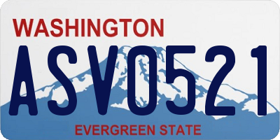 WA license plate ASV0521