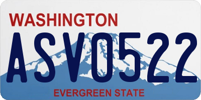 WA license plate ASV0522