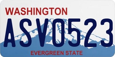 WA license plate ASV0523