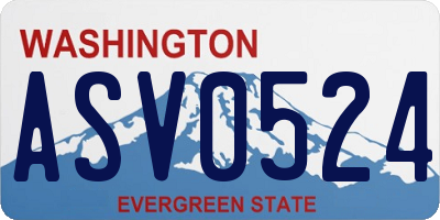WA license plate ASV0524