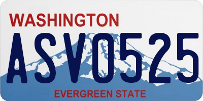 WA license plate ASV0525