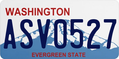 WA license plate ASV0527