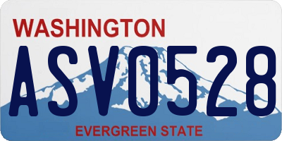 WA license plate ASV0528
