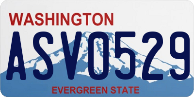 WA license plate ASV0529