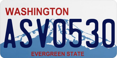 WA license plate ASV0530