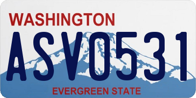 WA license plate ASV0531