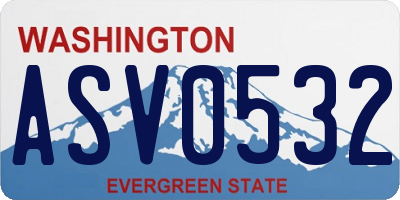 WA license plate ASV0532