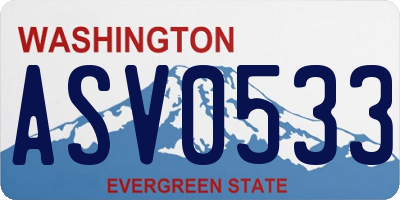 WA license plate ASV0533