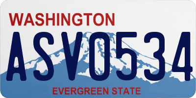 WA license plate ASV0534