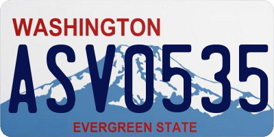 WA license plate ASV0535