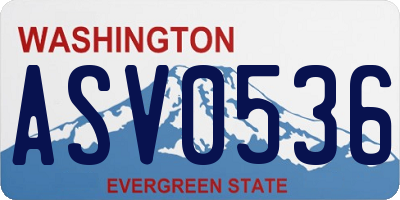 WA license plate ASV0536