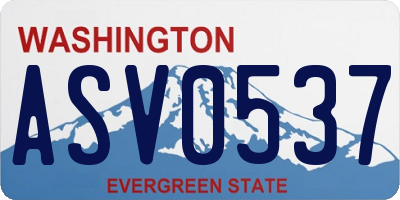 WA license plate ASV0537