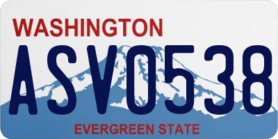 WA license plate ASV0538