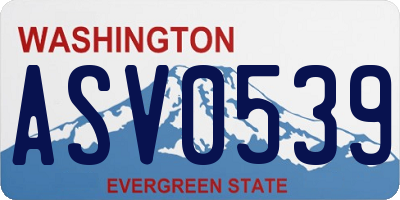 WA license plate ASV0539