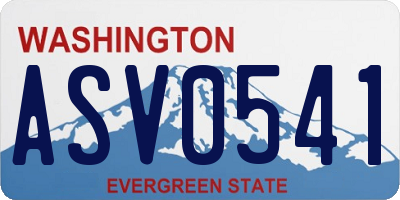 WA license plate ASV0541