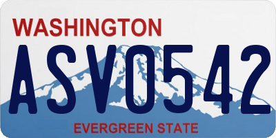 WA license plate ASV0542