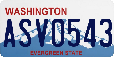 WA license plate ASV0543