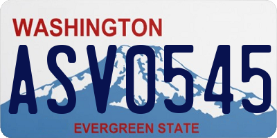 WA license plate ASV0545