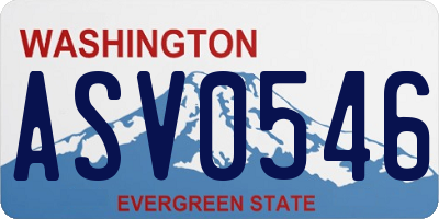 WA license plate ASV0546