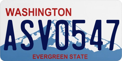 WA license plate ASV0547