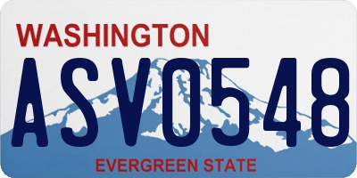 WA license plate ASV0548