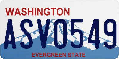 WA license plate ASV0549
