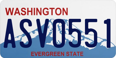 WA license plate ASV0551