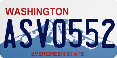 WA license plate ASV0552