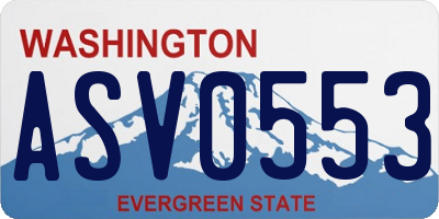 WA license plate ASV0553