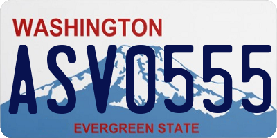 WA license plate ASV0555