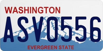 WA license plate ASV0556
