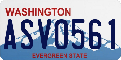 WA license plate ASV0561