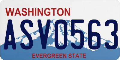 WA license plate ASV0563