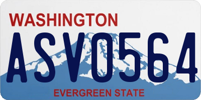 WA license plate ASV0564