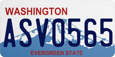 WA license plate ASV0565