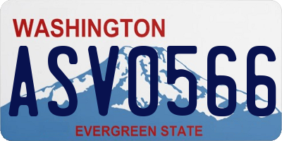 WA license plate ASV0566
