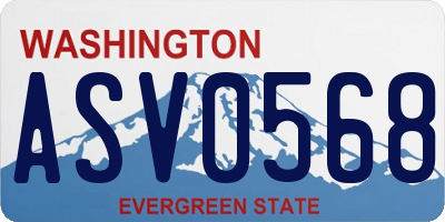WA license plate ASV0568