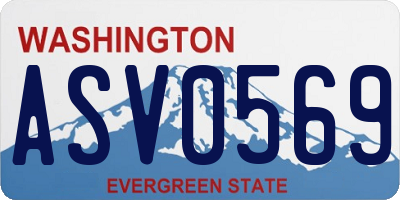WA license plate ASV0569