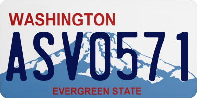 WA license plate ASV0571