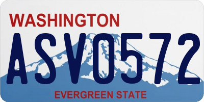 WA license plate ASV0572