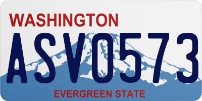 WA license plate ASV0573