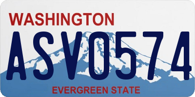 WA license plate ASV0574