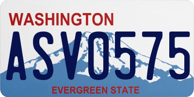 WA license plate ASV0575