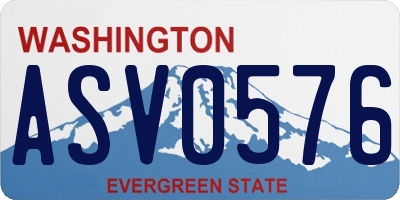 WA license plate ASV0576