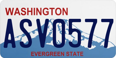 WA license plate ASV0577